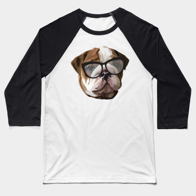 Smart Bulldog Baseball T-Shirt by thedailysoe